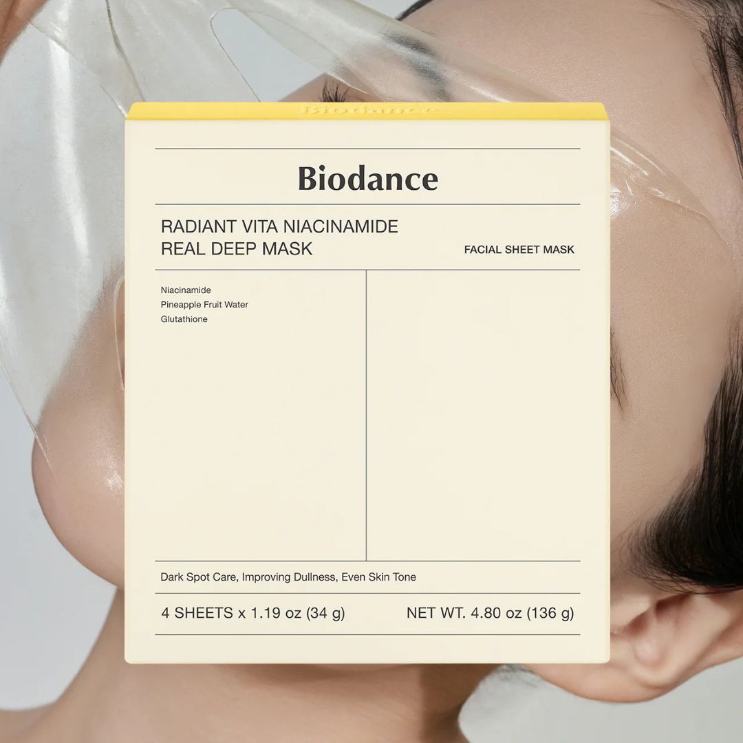 Biodance radiant vita niacinamide real deep mask ( 4x Sheet Mask ) - Beauty Glams