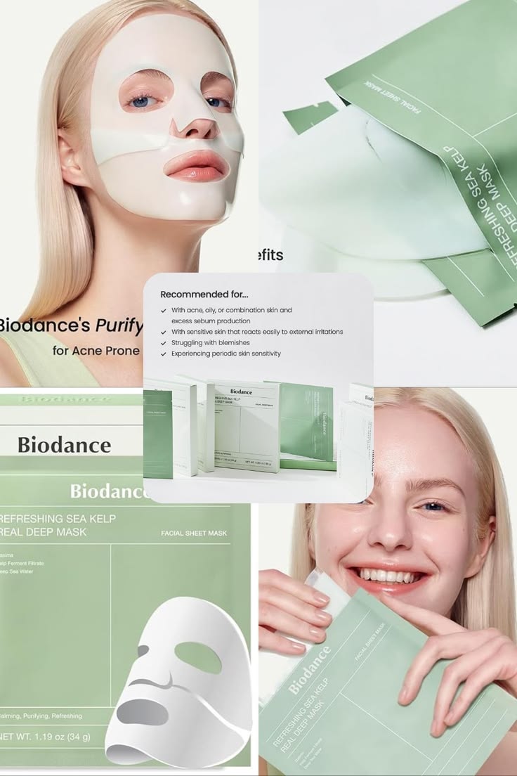 Biodance refreshing sea kelp mask ( 4x sheet Masks ) - Beauty Glams