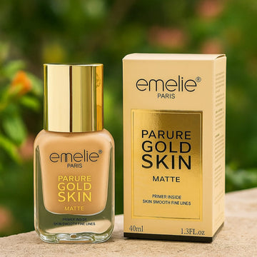 Emelie Gold Skin Matte Foundation | Smooth Finish, Natural Glow & SPF 15 Protection - Beauty Glams
