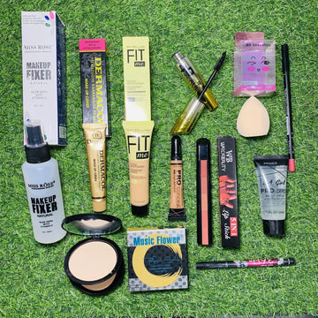 Everyday to Event Makeup Deal – 16 - Piece Complete Makeup Kit with Fixer, Base & Lip Essentials - Zayluxe Care