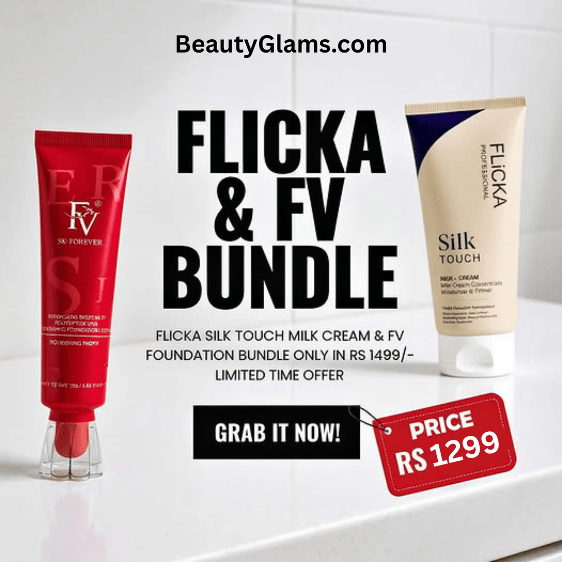 Flicka Primer & FV Foundation Bundle Deal 2in1 - Beauty Glams