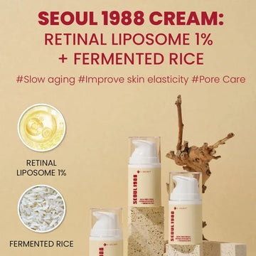 K - SECRET SEOUL 1988 Cream : Retinal Liposome 1% + Fermented Rice 50ml - Beauty Glams
