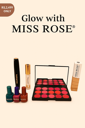 Miss Rose Complete Makeup Deal – Mascara, Lip Palette, Concealer, Nail Polish & Gloss - Beauty Glams