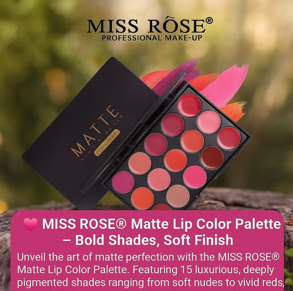 MISS ROSE® Matte Lip Color Palette – Bold Shades, Soft Finish - Zayluxe Care