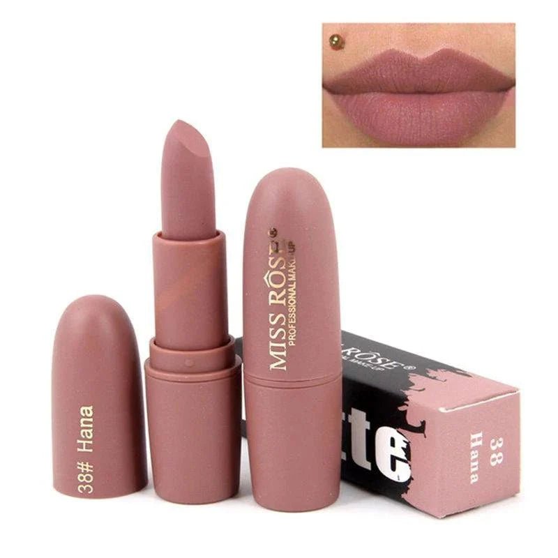 Miss Rose Nude Matte Lipstick – Long - Lasting Waterproof Velvet Finish - Beauty Glams