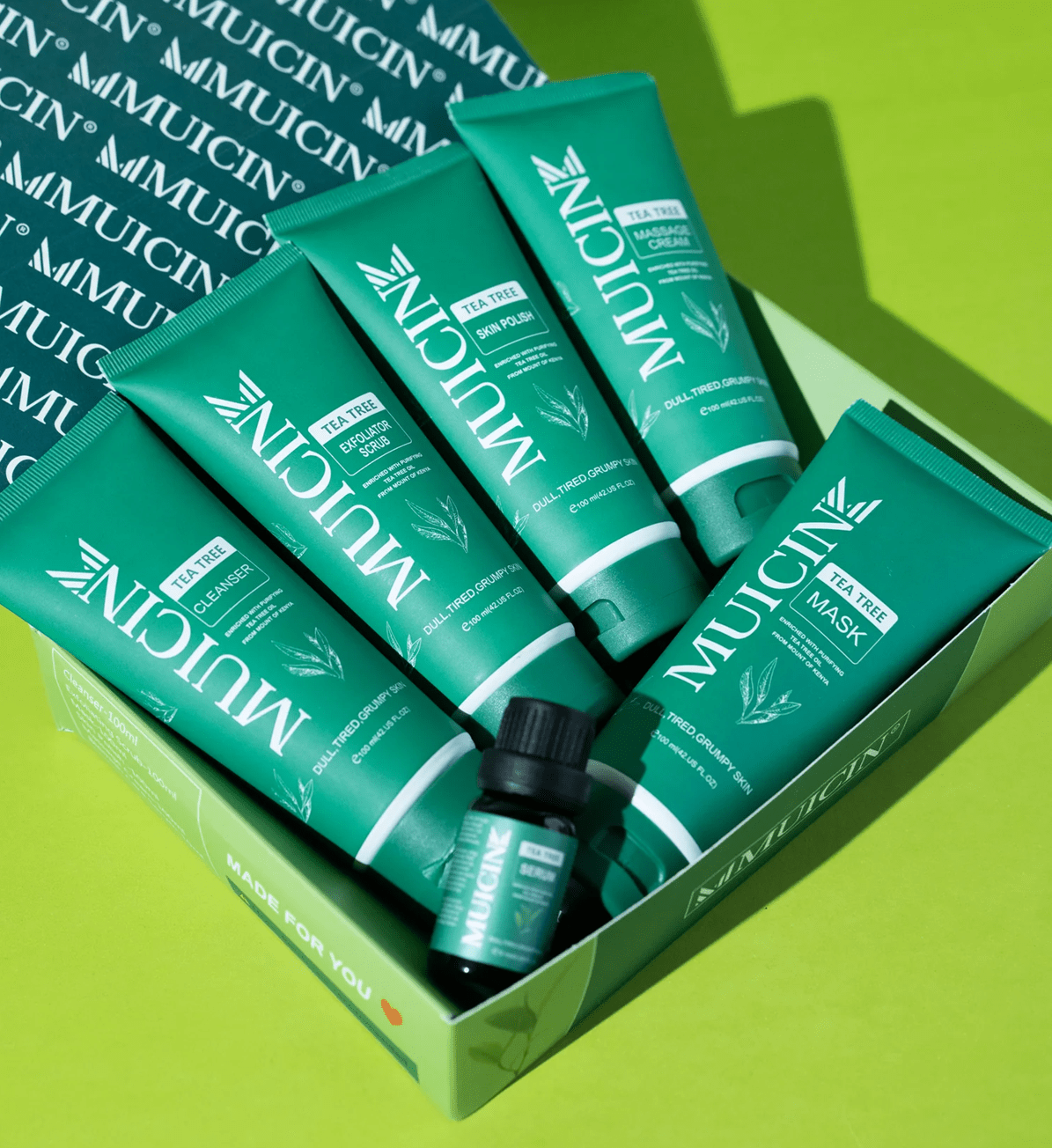 MUICIN Tea Tree Facial Kit | 6 Step | Anti - Acne & Deep Cleansing Treatment for Clear Skin - Beauty Glams