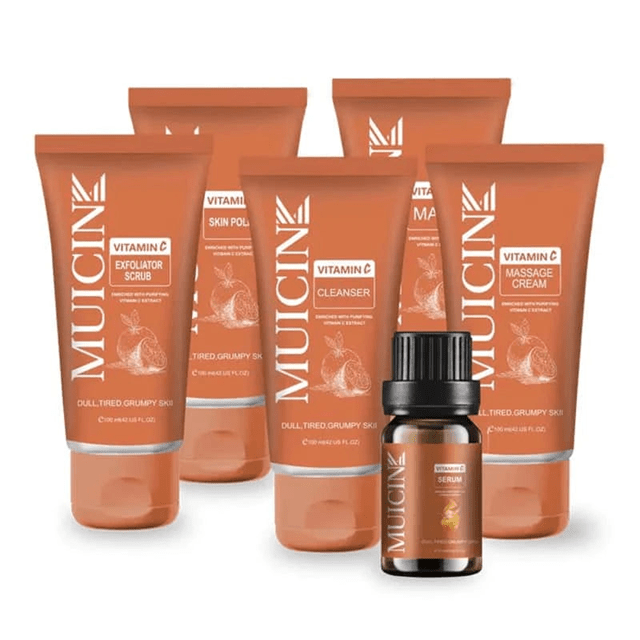 MUICIN Vitamin C Facial Kit | 6 Step | Go & Glow Treatment for Clear Skin - Beauty Glams