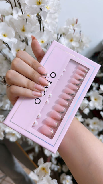 Press - On False Nails Set – 12pcs Fashion Acrylic Tips (French & Animal Print) - Zayluxe Care