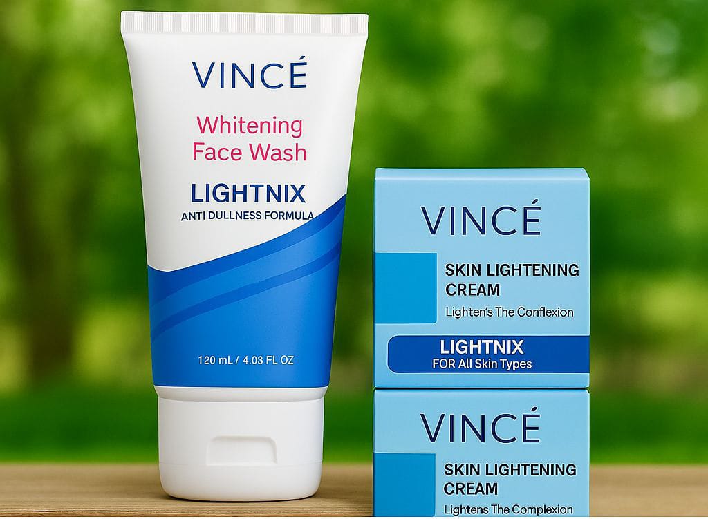 Vincé Lightnix Brightening Skincare Set – Face Wash & Creams for Clear, Radiant Skin - Zayluxe Care