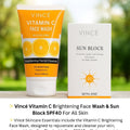 Vincé Vitamin C Face Wash & SPF40 Sun Block – Glowing Skin Duo - Beauty Glams