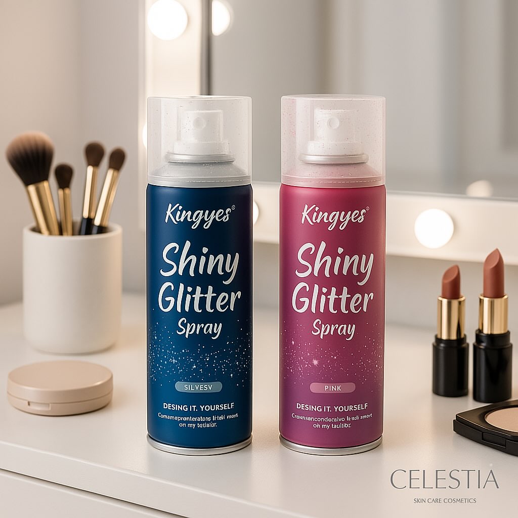 Zay Luxe Care Shiny Glitter Spray – Instant Glow for Hair, Body & Clothes (Long - Lasting Shine) - Beauty Glams