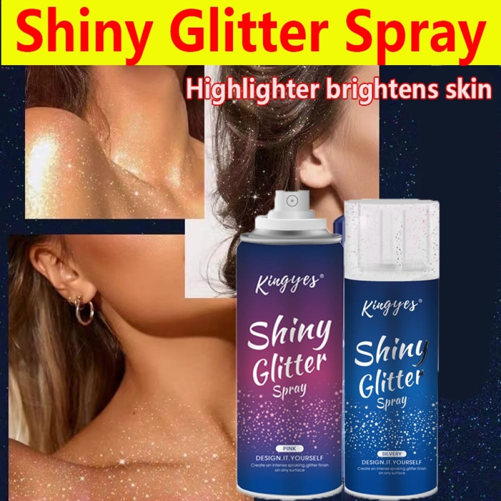 Zay Luxe Care Shiny Glitter Spray – Instant Glow for Hair, Body & Clothes (Long - Lasting Shine) - Beauty Glams